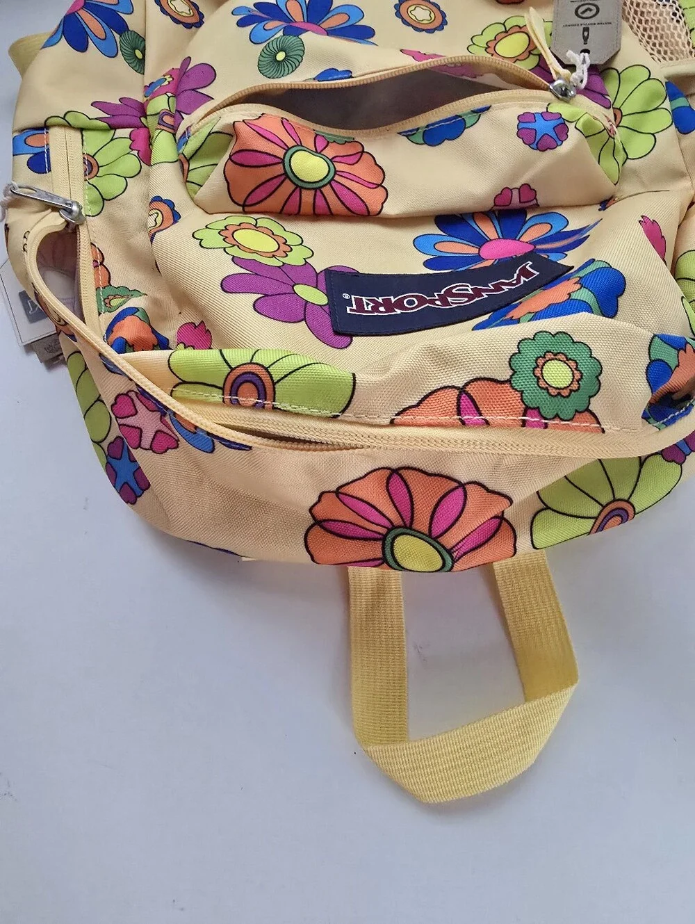 NWT JanSport Cross Town Backpack Power to the Flower Floral Retro